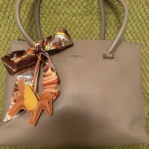 Furla Taupe Leather Tote